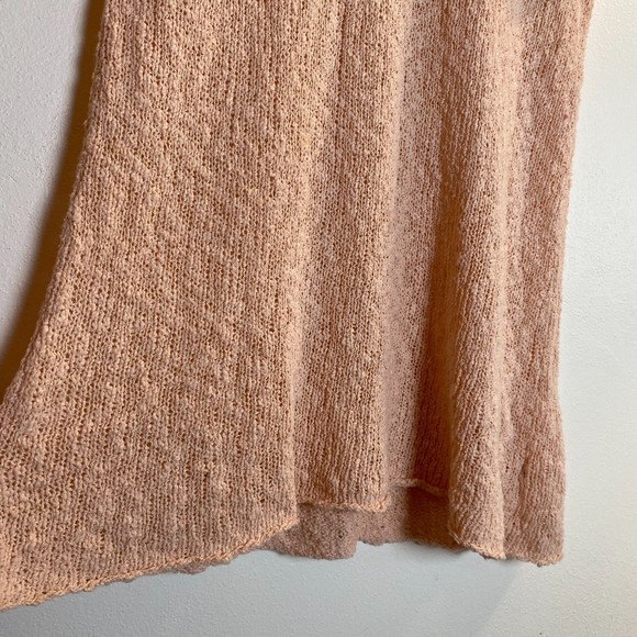 Free People Pink Oversized Open Knit Tunic Dress, Short Sleeves, Size Small - Picture 4 of 8